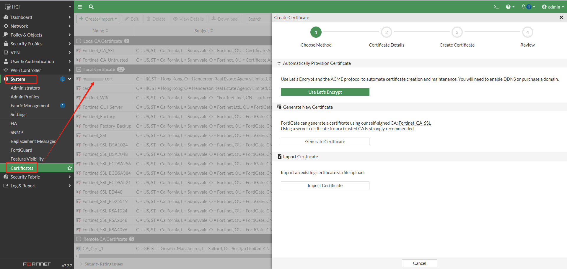 FortiImportCA